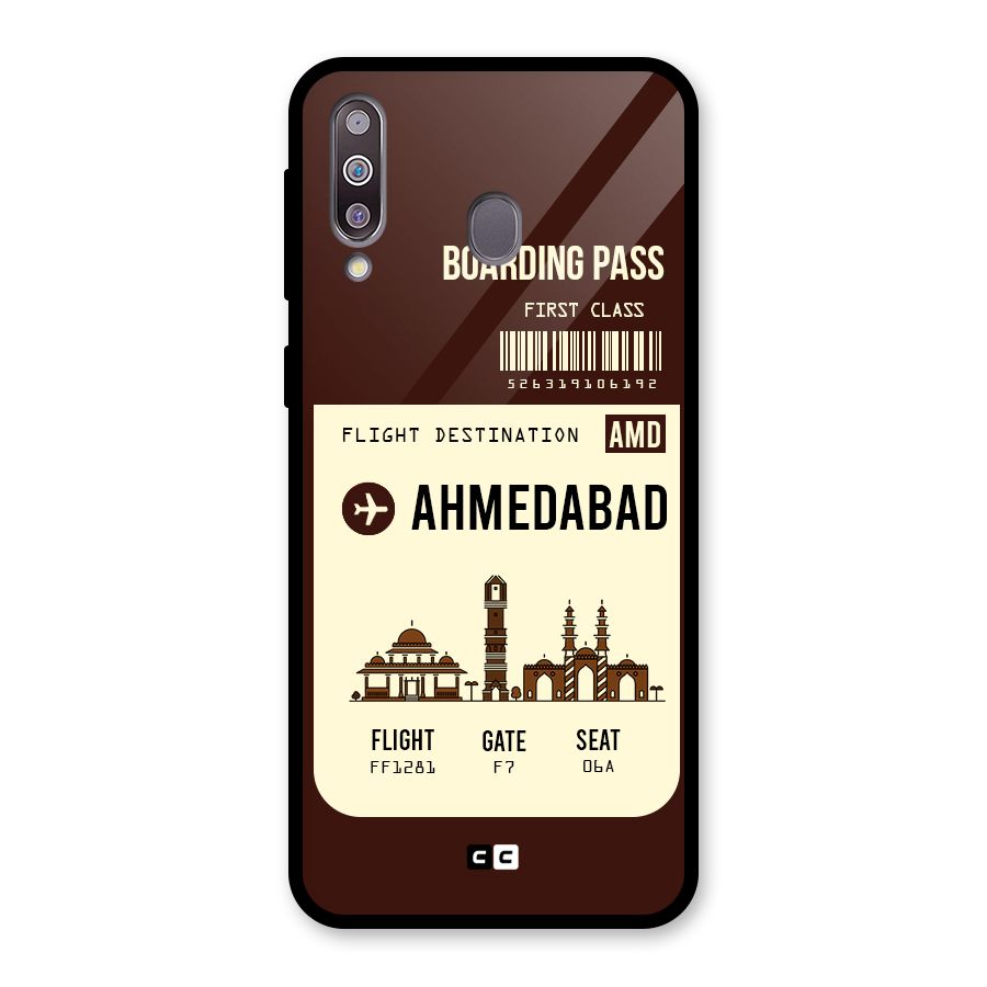 Ahmedabad Boarding Pass Glass Back Case for Galaxy M30