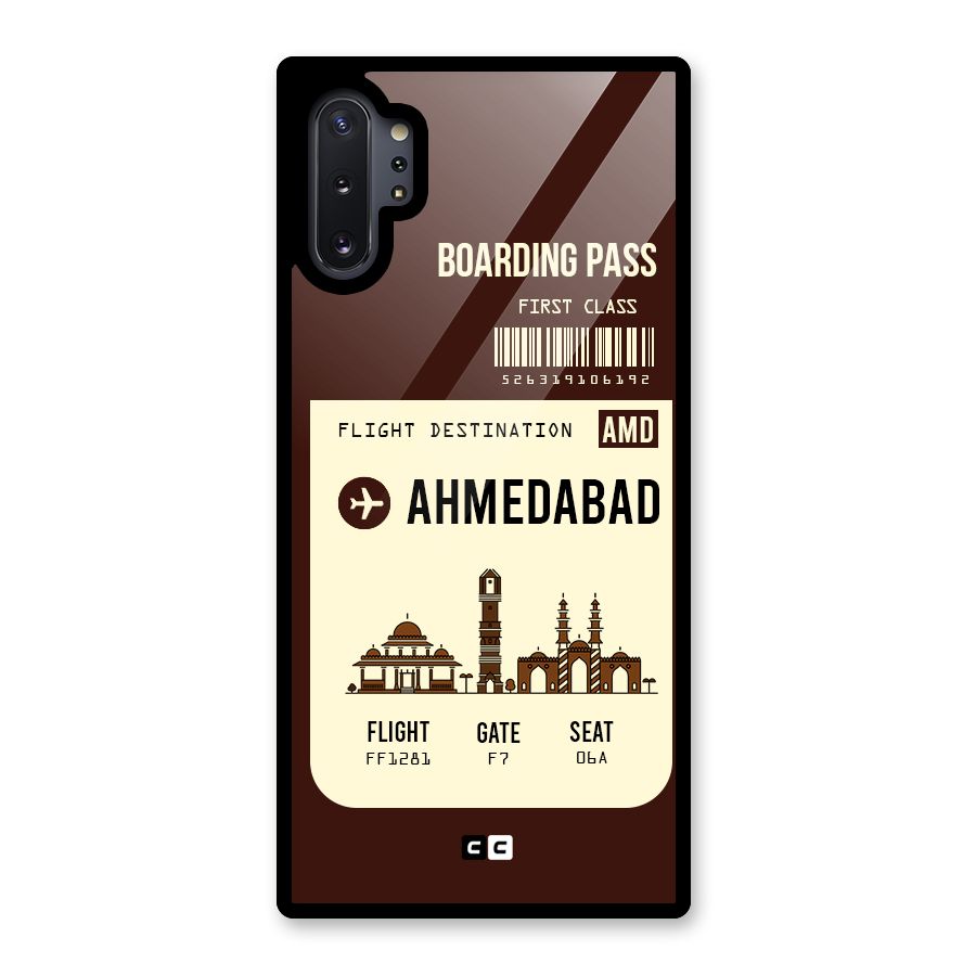 Ahmedabad Boarding Pass Glass Back Case for Galaxy Note 10 Plus