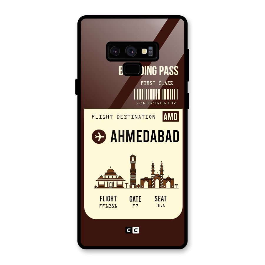 Ahmedabad Boarding Pass Glass Back Case for Galaxy Note 9