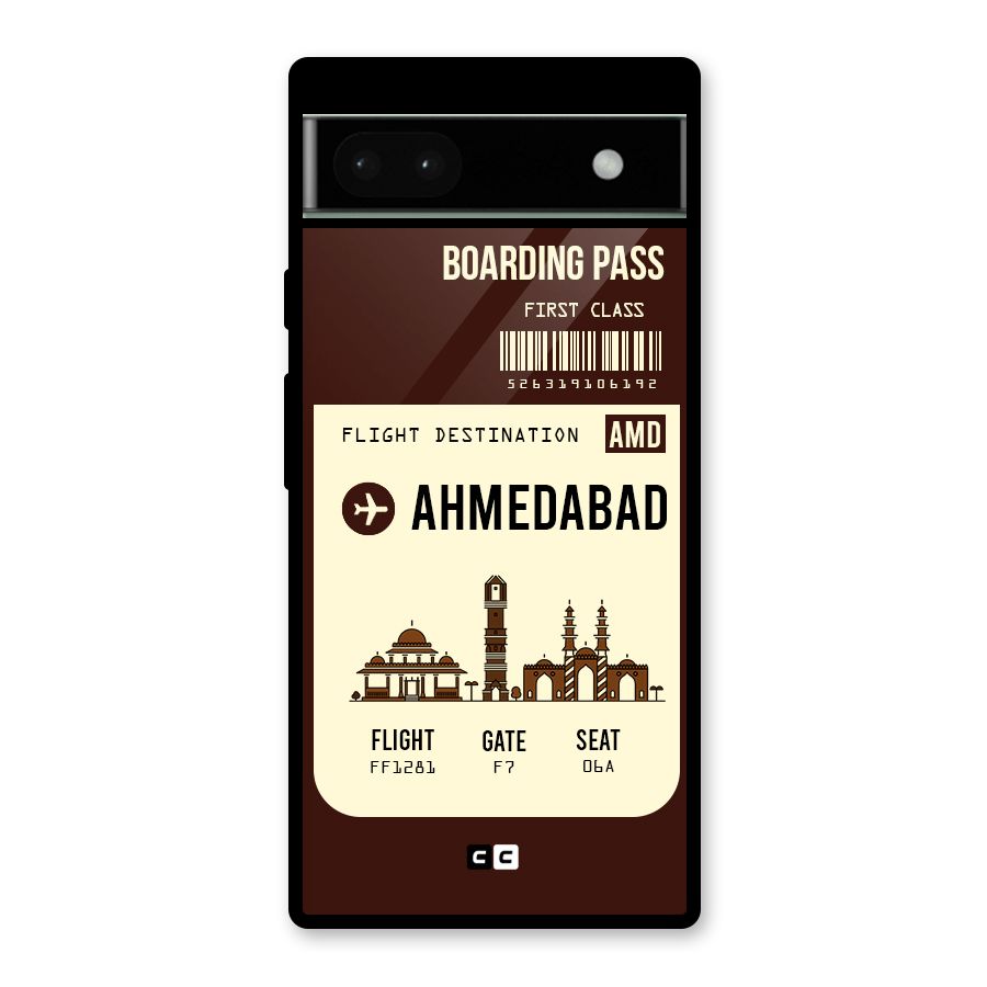 Ahmedabad Boarding Pass Glass Back Case for Google Pixel 6a