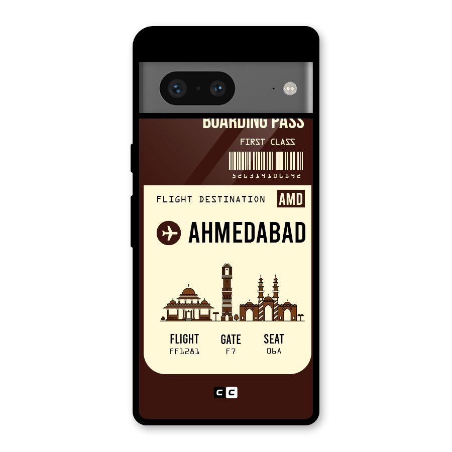 Ahmedabad Boarding Pass Glass Back Case for Google Pixel 7