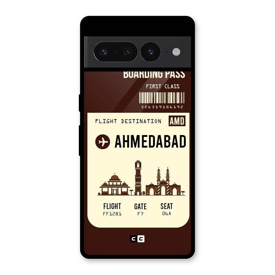 Ahmedabad Boarding Pass Glass Back Case for Google Pixel 7 Pro