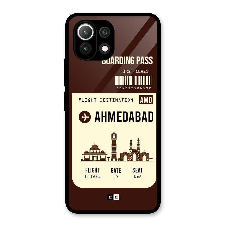 Ahmedabad Boarding Pass Glass Back Case for Mi 11 Lite NE 5G