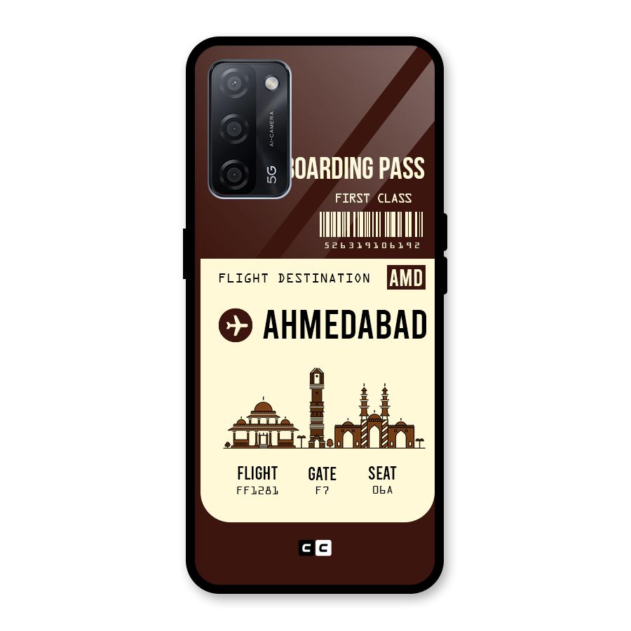 Ahmedabad Boarding Pass Glass Back Case for Oppo A53s 5G