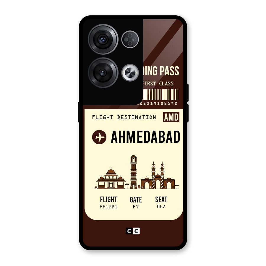 Ahmedabad Boarding Pass Glass Back Case for Oppo Reno8 Pro 5G