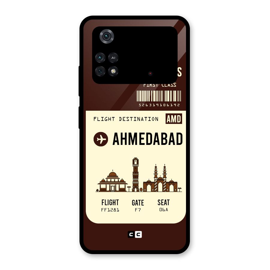Ahmedabad Boarding Pass Glass Back Case for Poco M4 Pro 4G