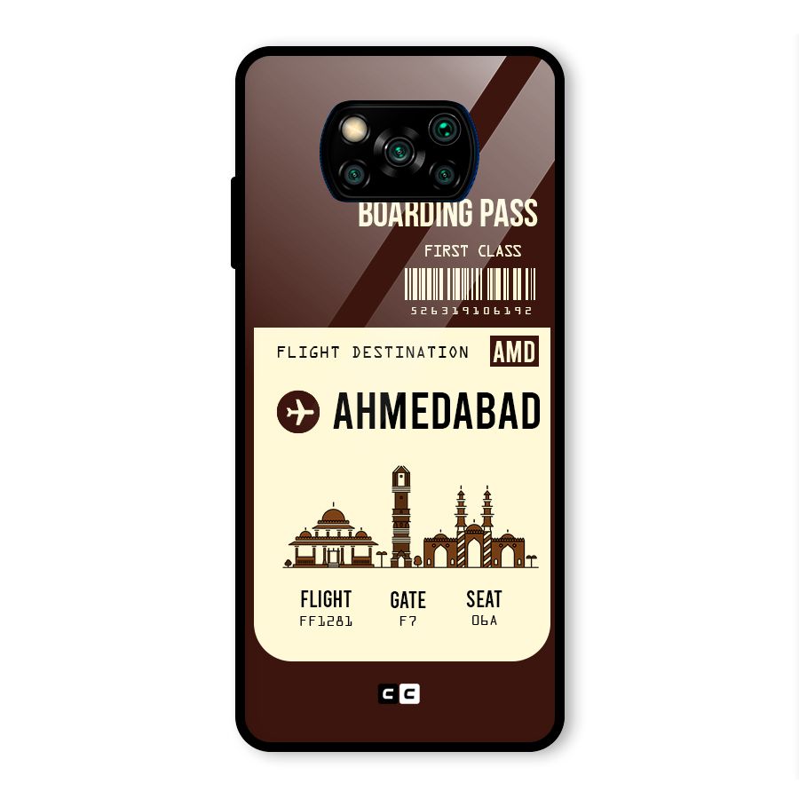 Ahmedabad Boarding Pass Glass Back Case for Poco X3 Pro
