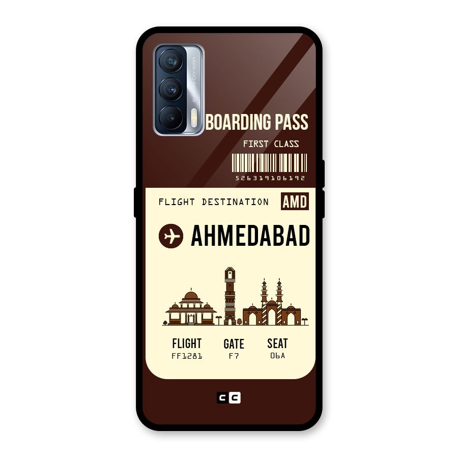 Ahmedabad Boarding Pass Glass Back Case for Realme X7