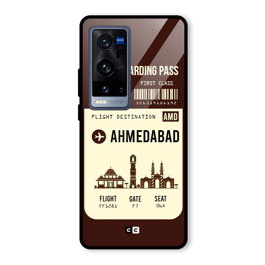 Ahmedabad Boarding Pass Glass Back Case for Vivo X60 Pro Plus