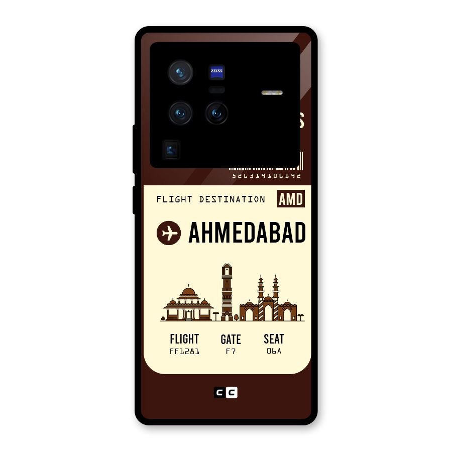 Ahmedabad Boarding Pass Glass Back Case for Vivo X80 Pro