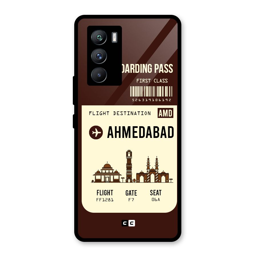 Ahmedabad Boarding Pass Glass Back Case for Vivo iQOO 9 SE