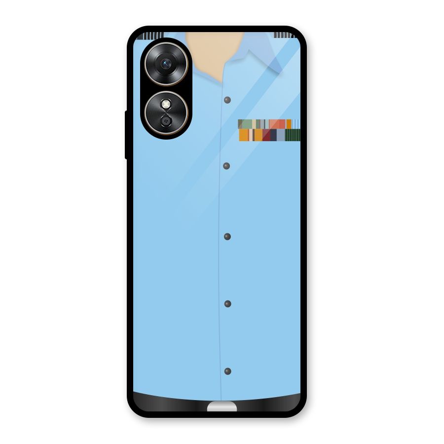 Air Force Uniform Glass Back Case for Oppo A17