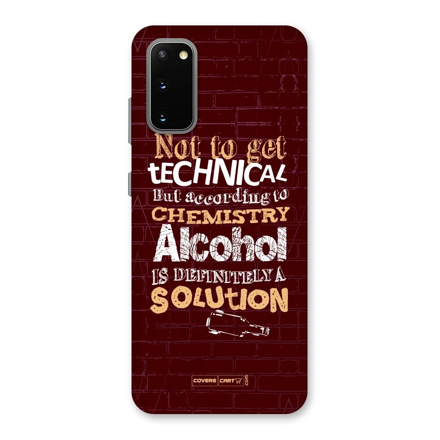 Alcohol is Definitely a Solution Back Case for Galaxy S20
