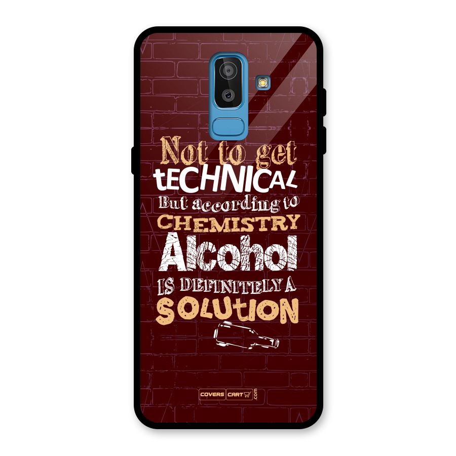 Alcohol is Definitely a Solution Glass Back Case for Galaxy J8