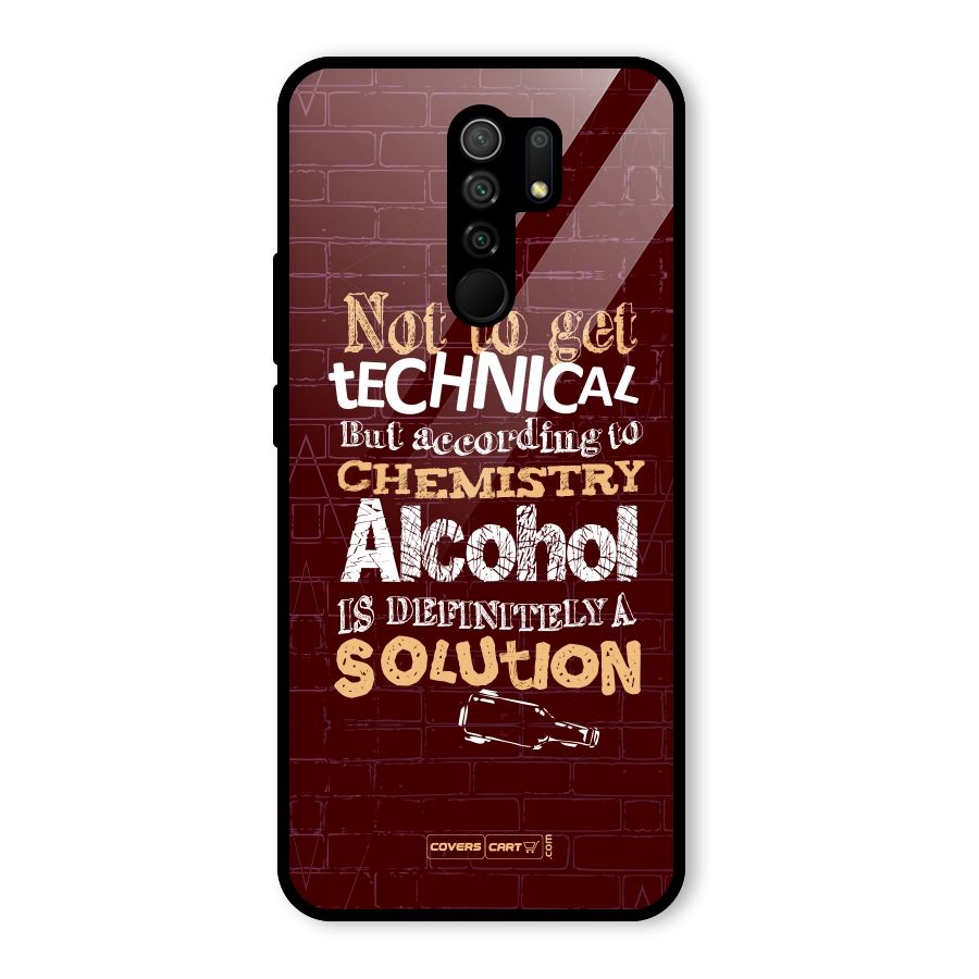 Alcohol is Definitely a Solution Glass Back Case for Poco M2