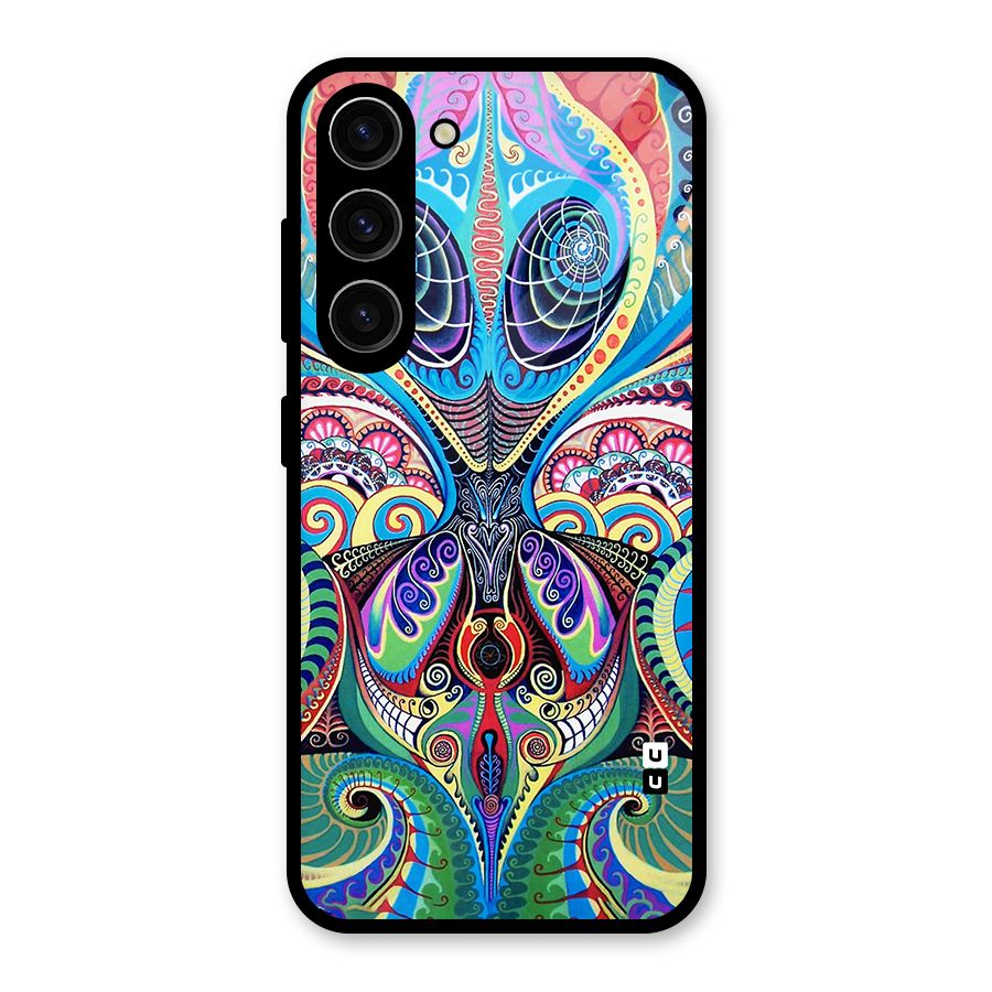 Alien Psychedelic Art Glass Back Case for Galaxy S23