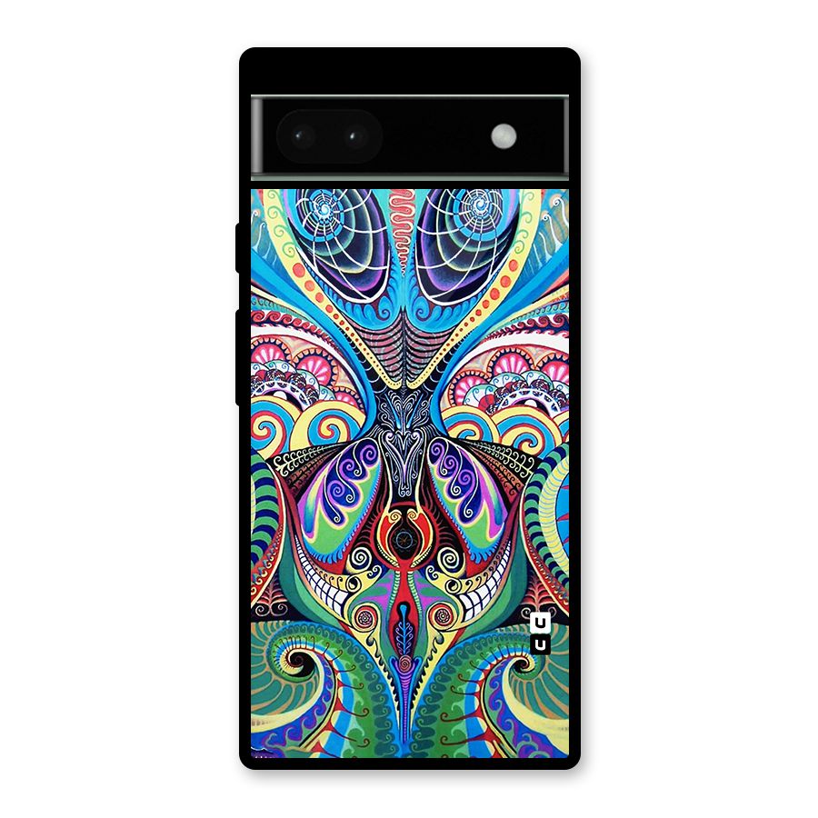 Alien Psychedelic Art Glass Back Case for Google Pixel 6a