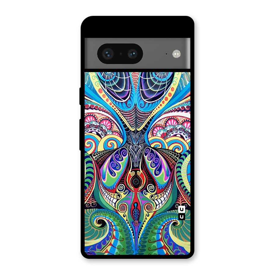 Alien Psychedelic Art Glass Back Case for Google Pixel 7