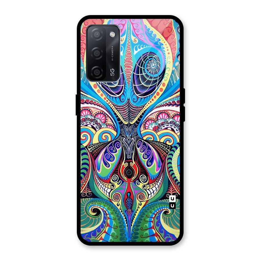 Alien Psychedelic Art Glass Back Case for Oppo A53s 5G