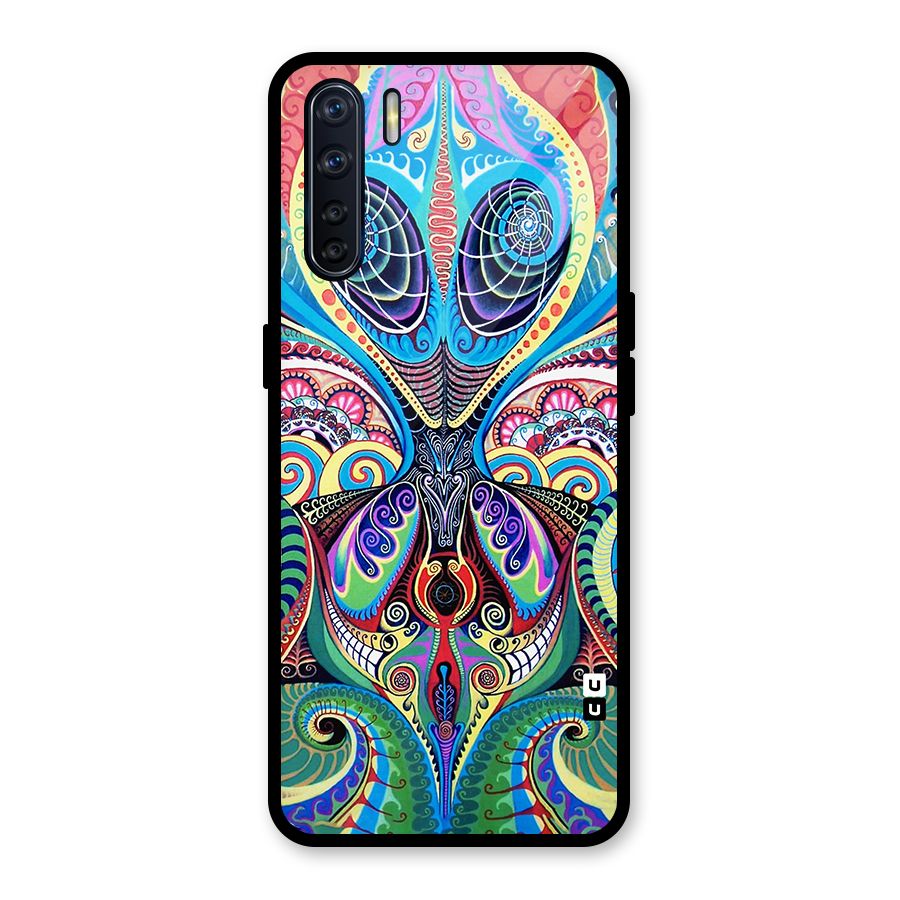 Alien Psychedelic Art Glass Back Case for Oppo F15