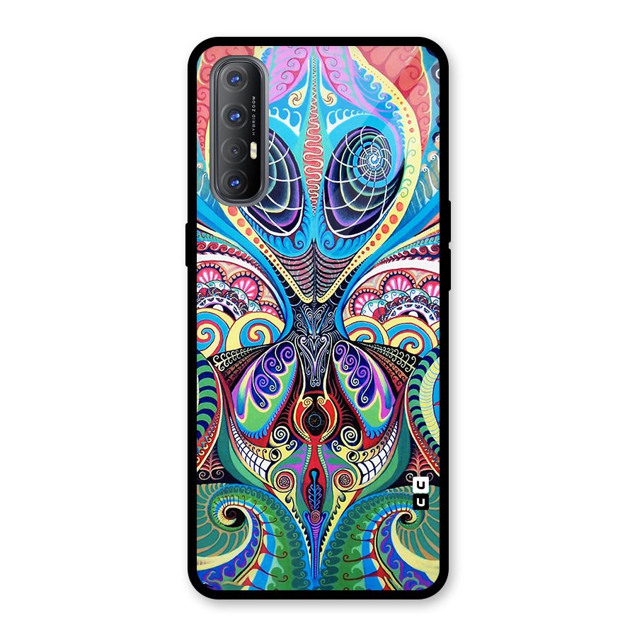 Alien Psychedelic Art Glass Back Case for Oppo Reno3 Pro
