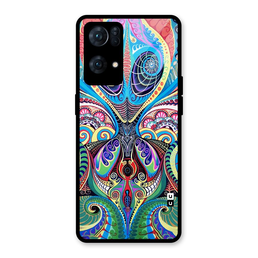 Alien Psychedelic Art Glass Back Case for Oppo Reno7 Pro 5G