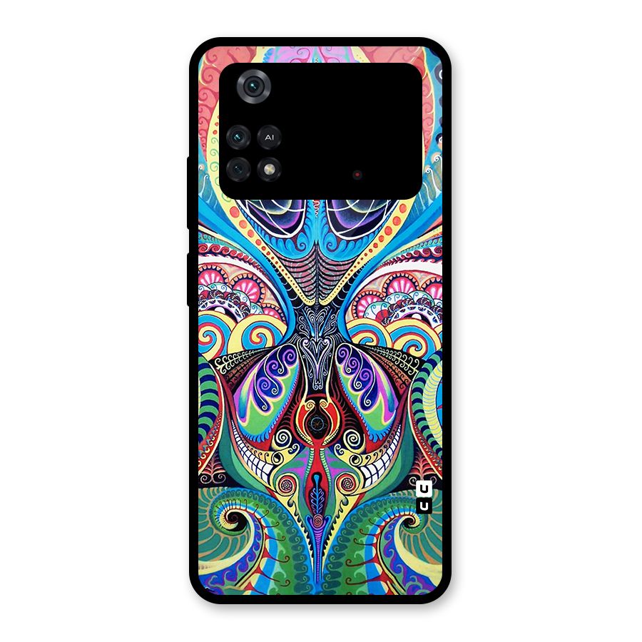 Alien Psychedelic Art Glass Back Case for Poco M4 Pro 4G