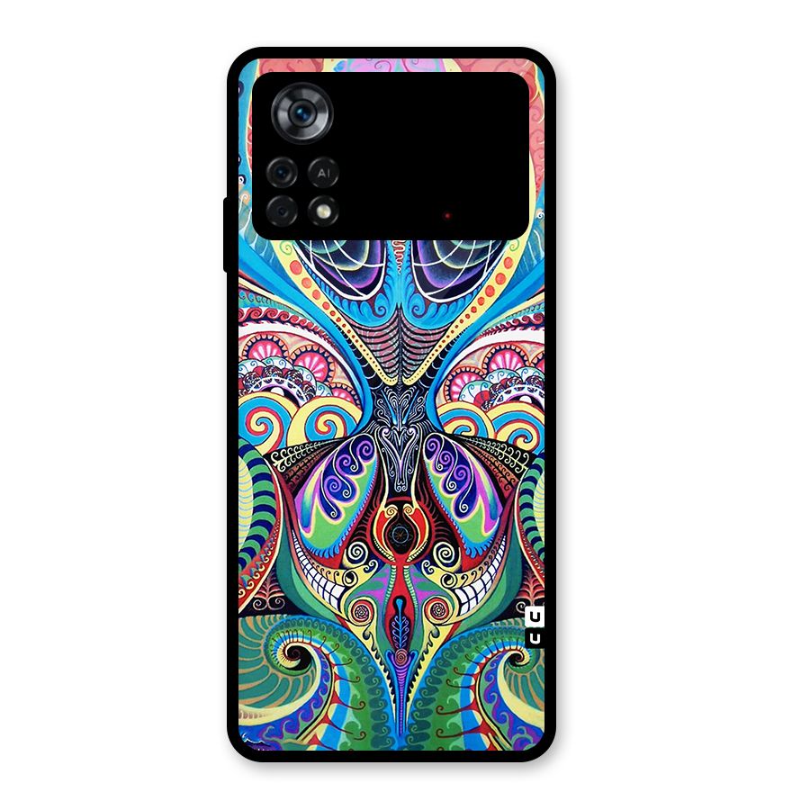 Alien Psychedelic Art Glass Back Case for Poco X4 Pro 5G