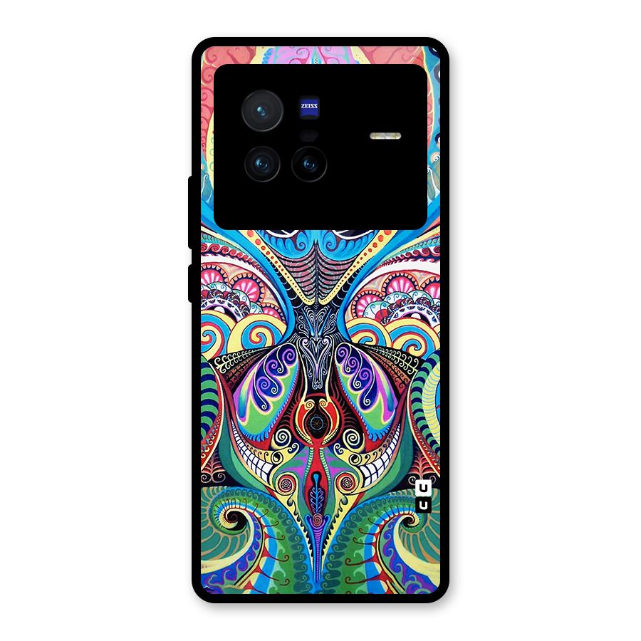 Alien Psychedelic Art Glass Back Case for Vivo X80