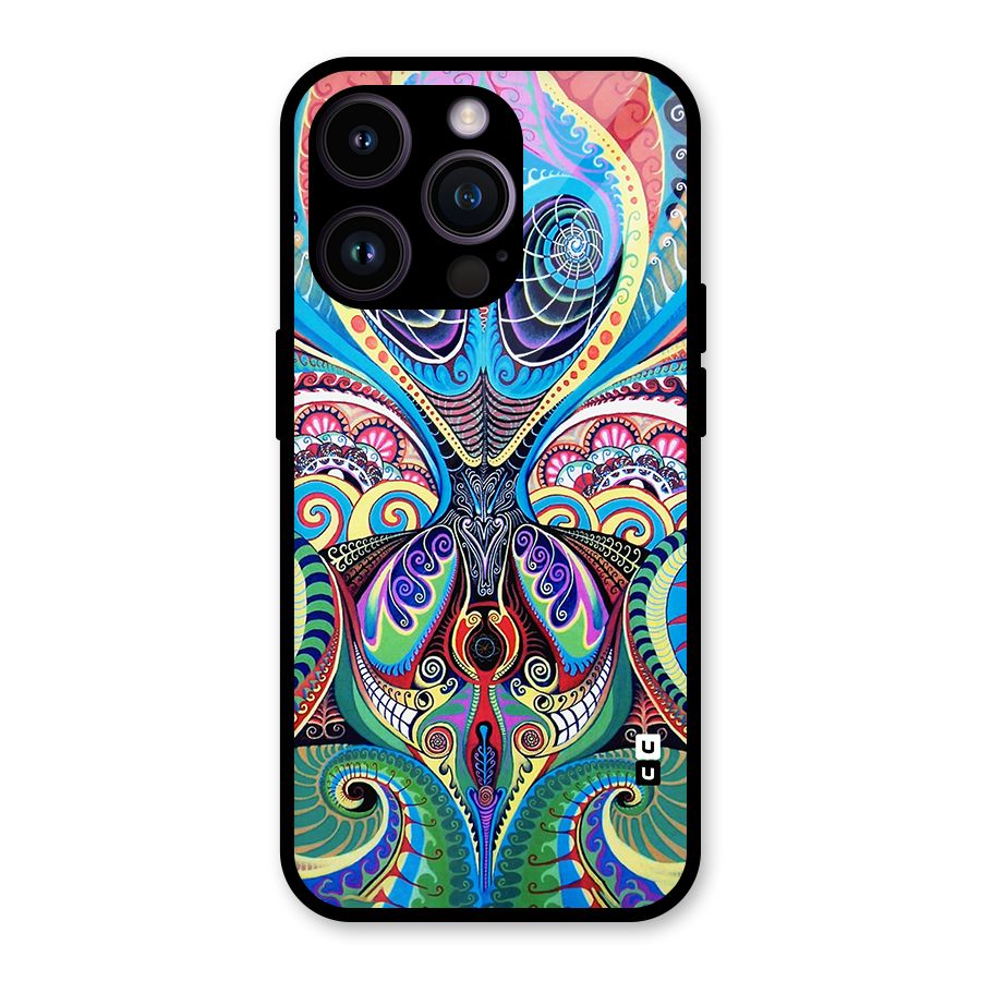 Alien Psychedelic Art Glass Back Case for iPhone 14 Pro