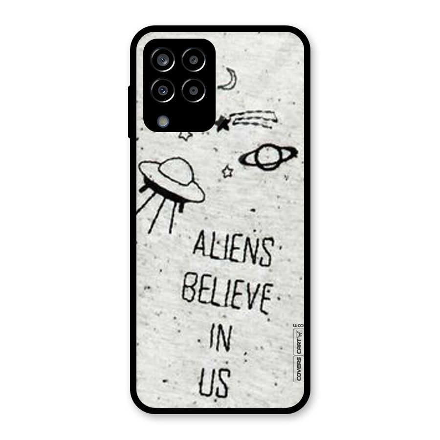 Aliens Believe In Us Glass Back Case for Galaxy M33