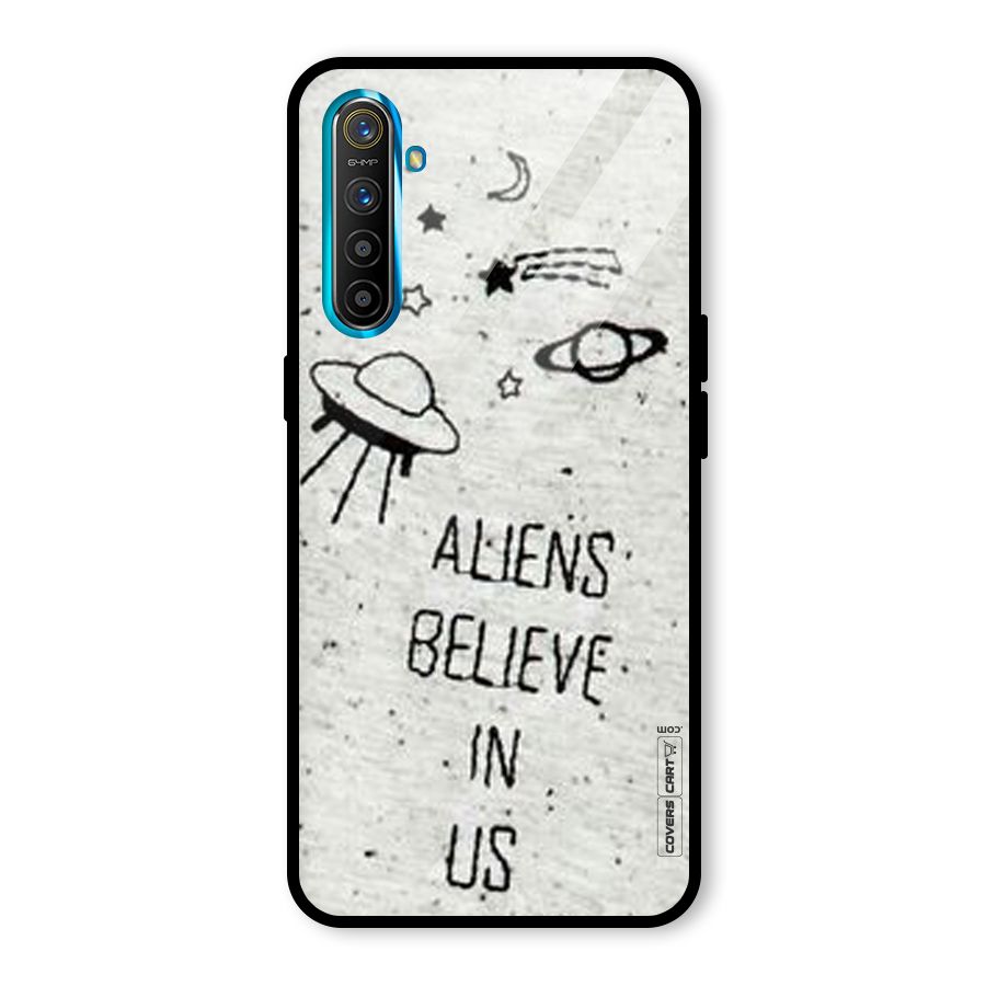 Aliens Believe In Us Glass Back Case for Realme X2