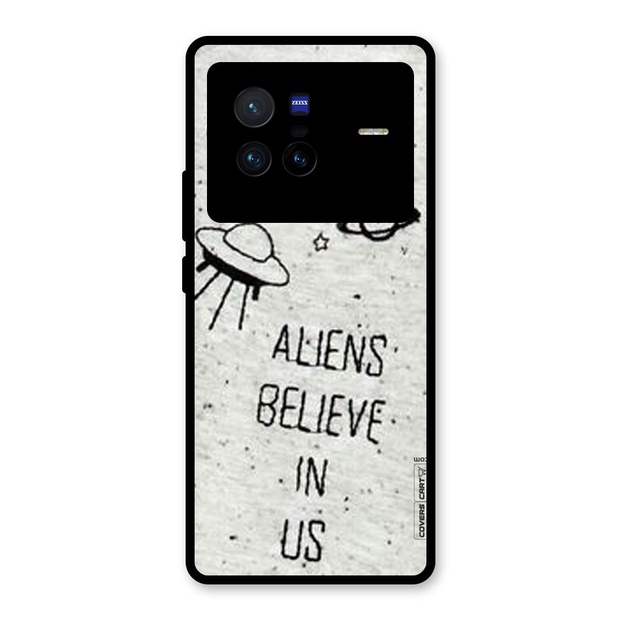 Aliens Believe In Us Glass Back Case for Vivo X80