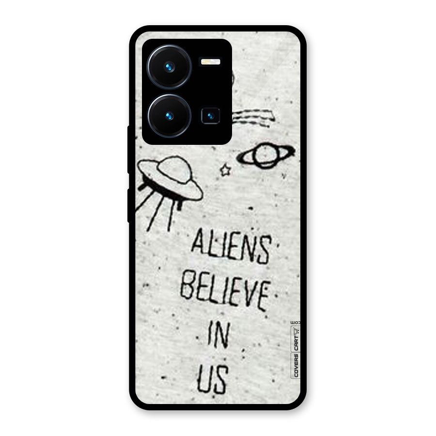 Aliens Believe In Us Glass Back Case for Vivo Y35