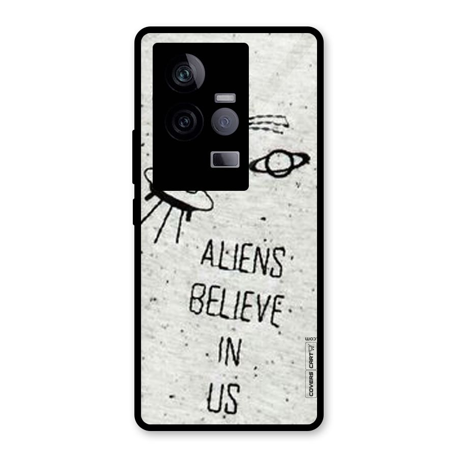Aliens Believe In Us Glass Back Case for Vivo iQOO 11 5G
