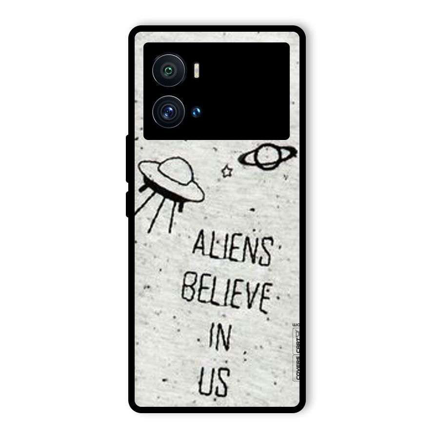 Aliens Believe In Us Glass Back Case for Vivo iQOO 9 Pro