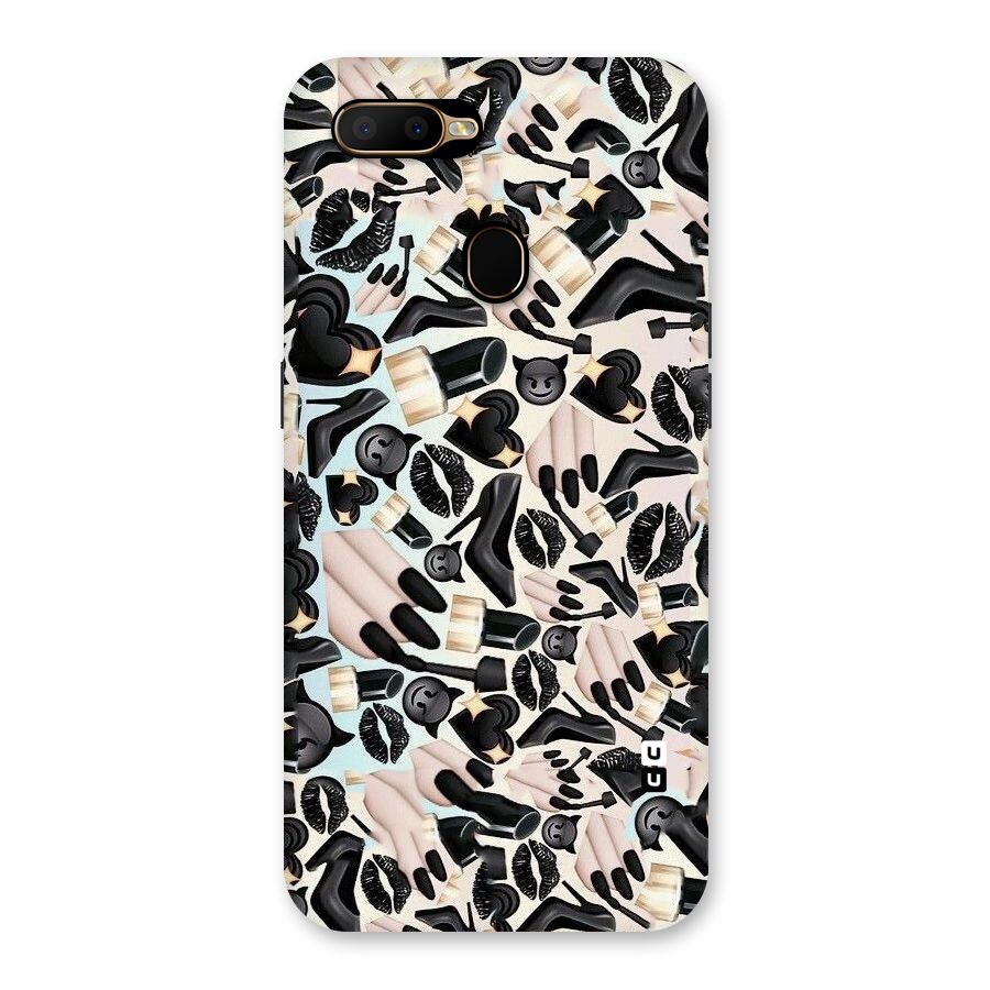 All Black Love Back Case for Oppo A5s
