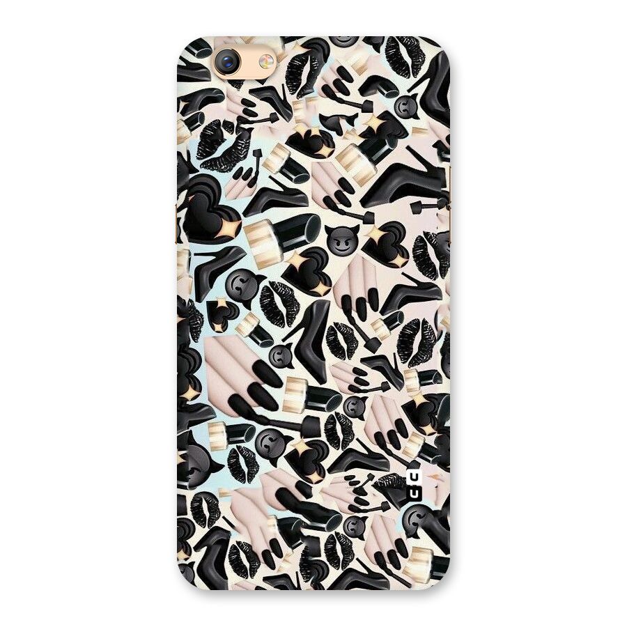 All Black Love Back Case for Oppo F3 Plus