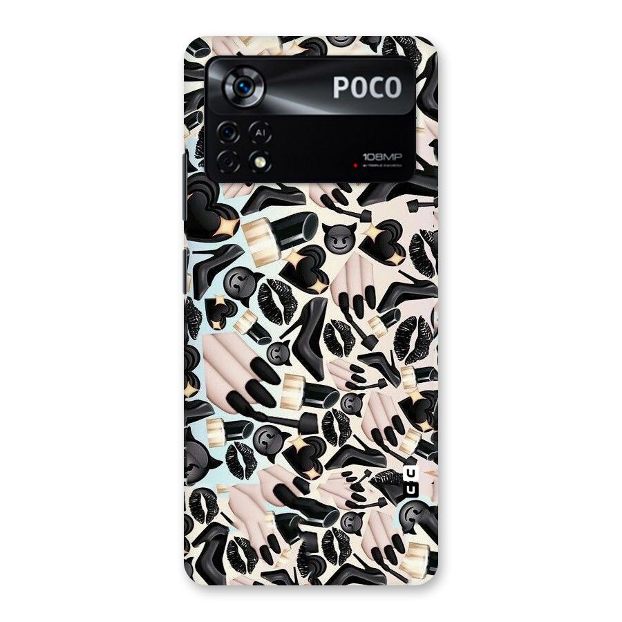 All Black Love Back Case for Poco X4 Pro 5G