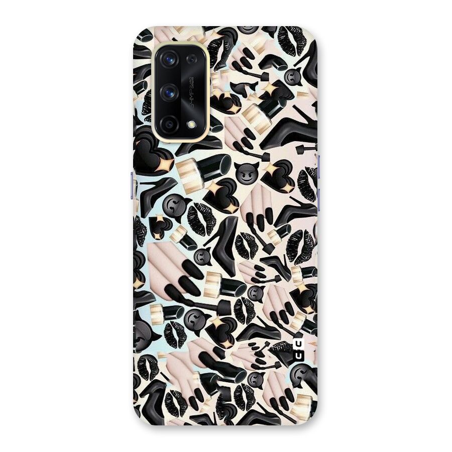 All Black Love Glass Back Case for Realme X7 Pro