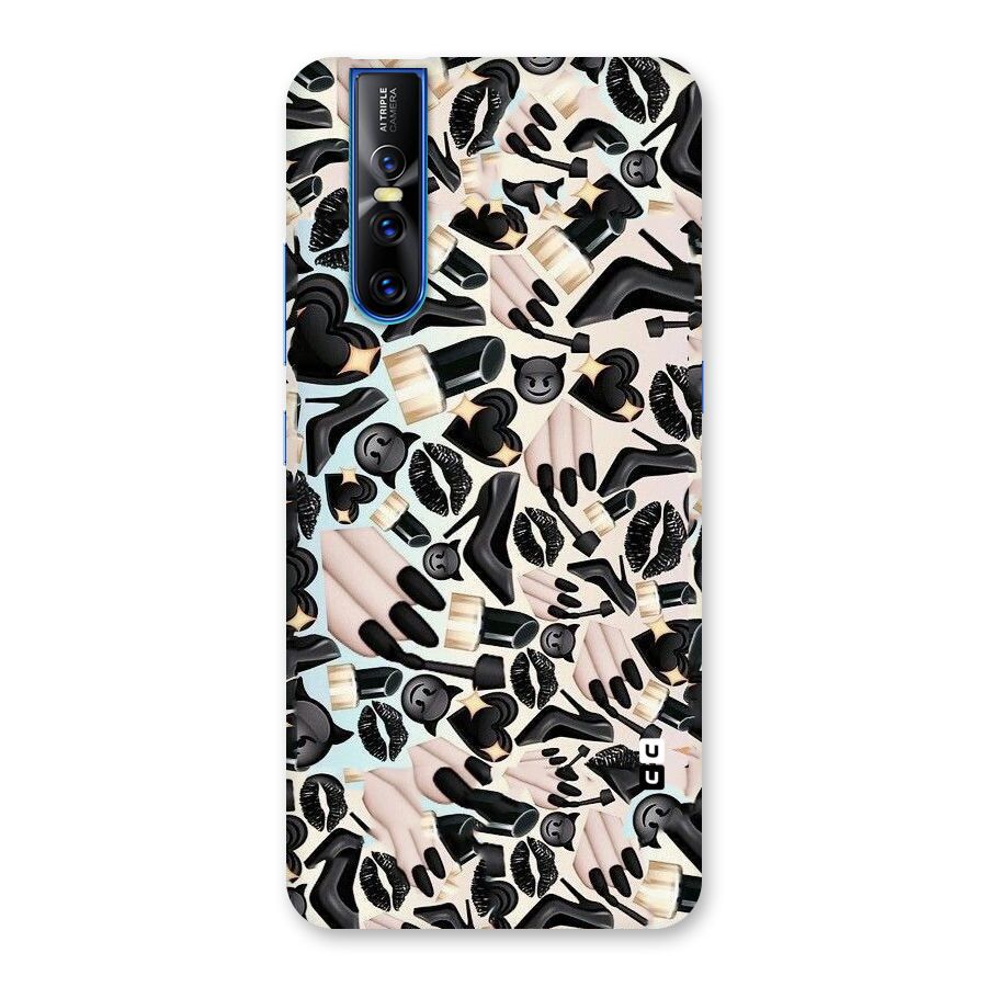 All Black Love Back Case for Vivo V15 Pro