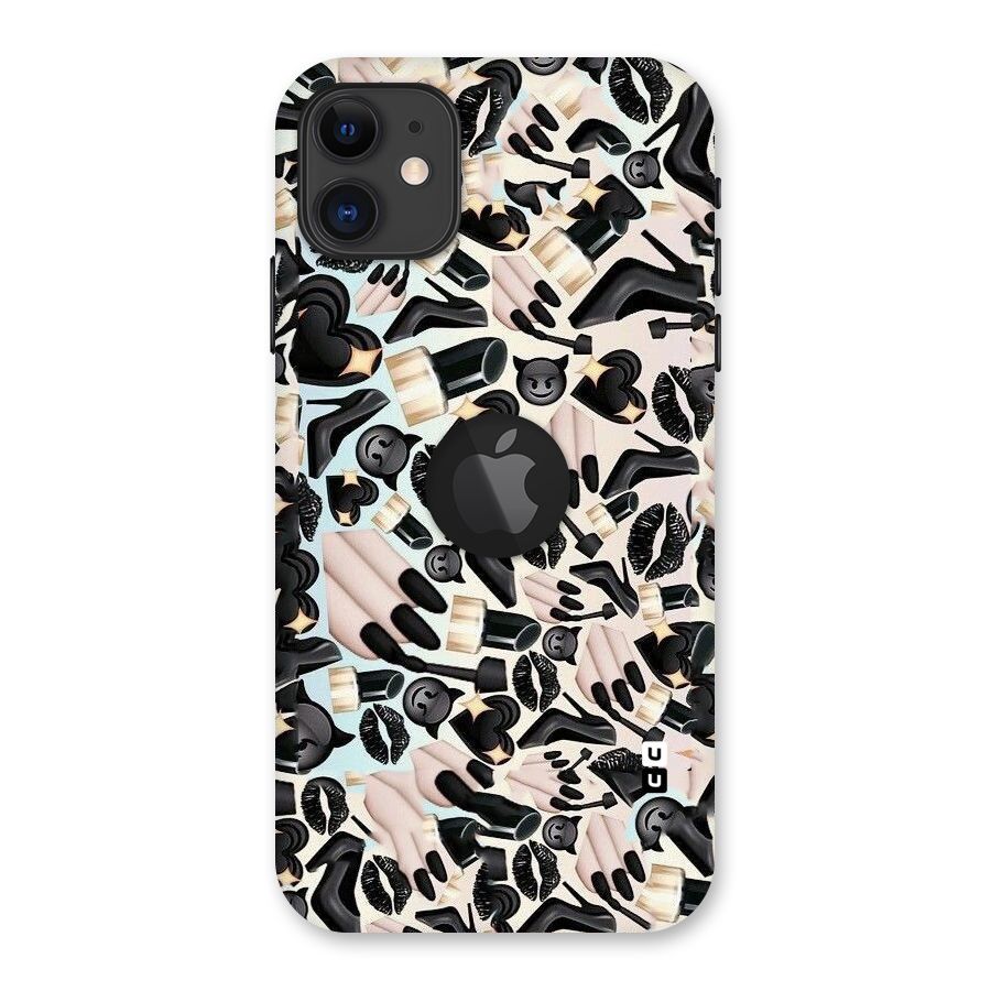 All Black Love Back Case for iPhone 11 Logo Cut