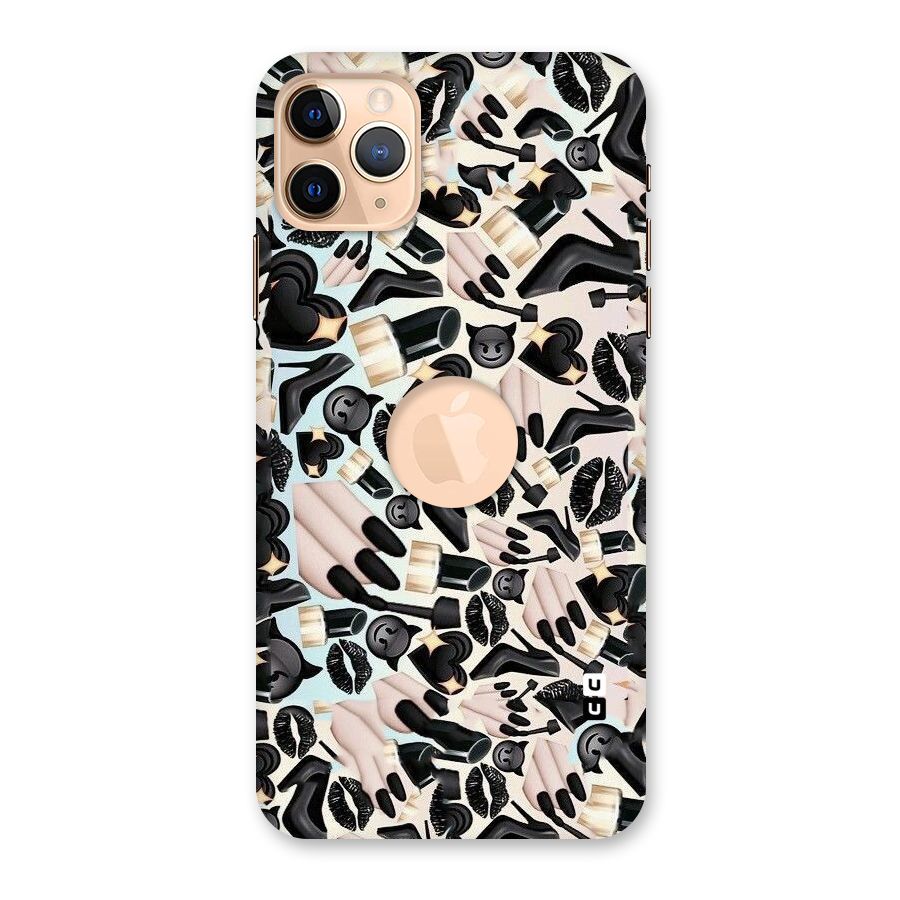 All Black Love Back Case for iPhone 11 Pro Max Logo Cut