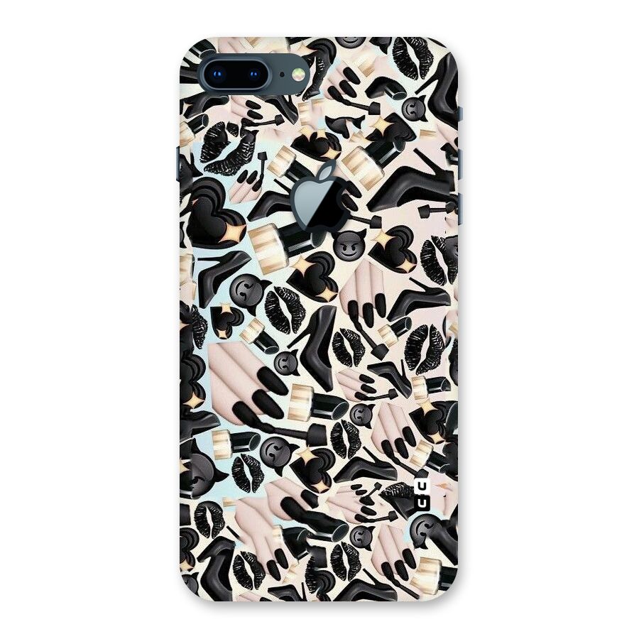 All Black Love Back Case for iPhone 7 Plus Apple Cut