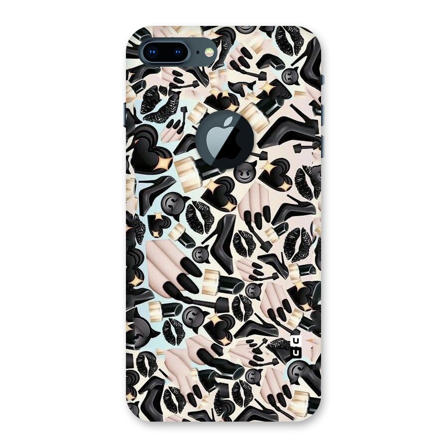 All Black Love Back Case for iPhone 7 Plus Logo Cut