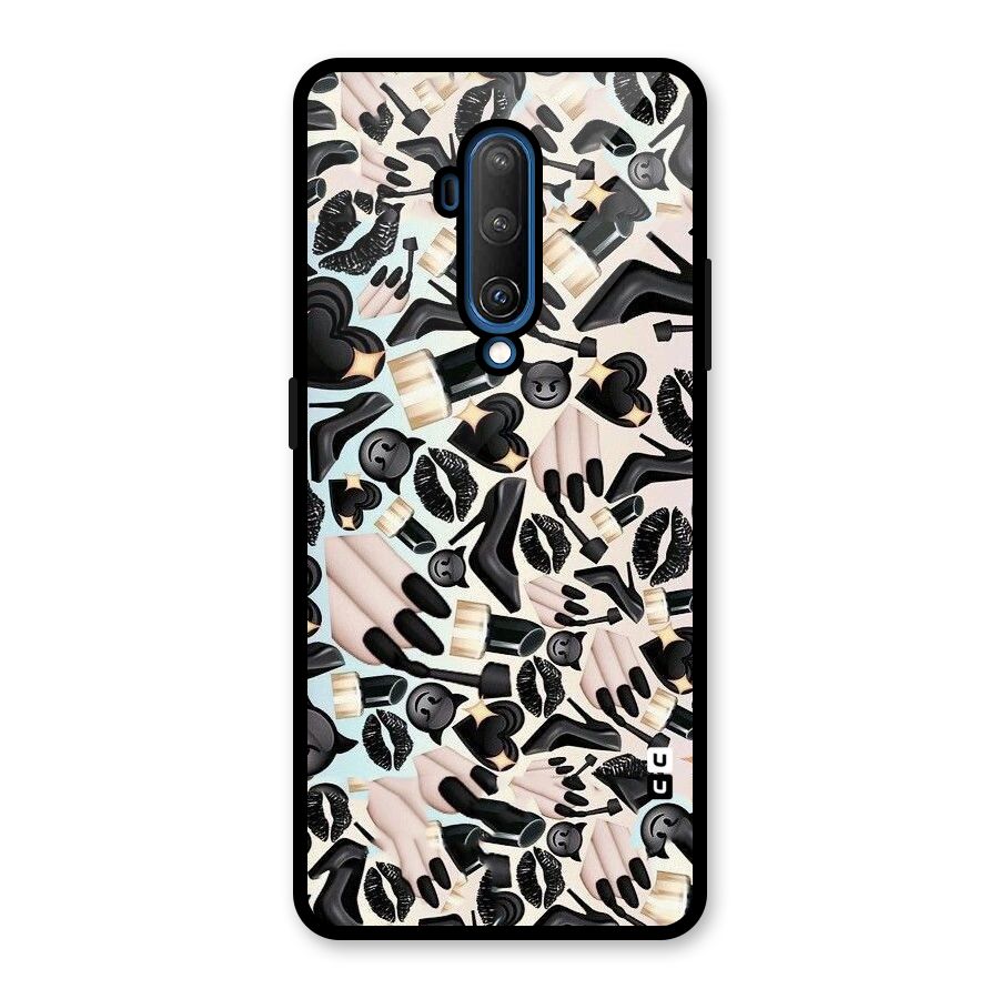 All Black Love Glass Back Case for OnePlus 7T Pro
