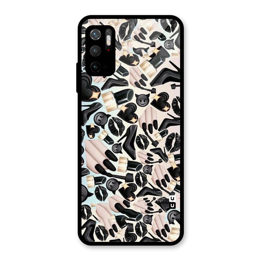 All Black Love Glass Back Case for Poco M3 Pro 5G