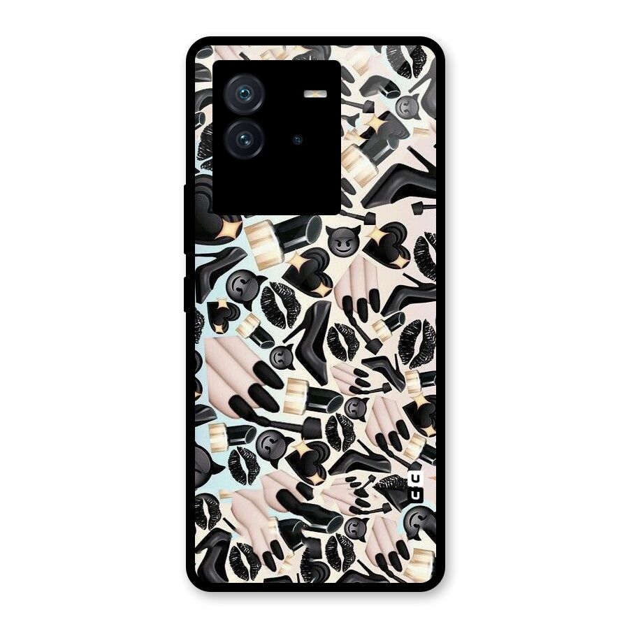 All Black Love Glass Back Case for Vivo iQOO Neo 6 5G
