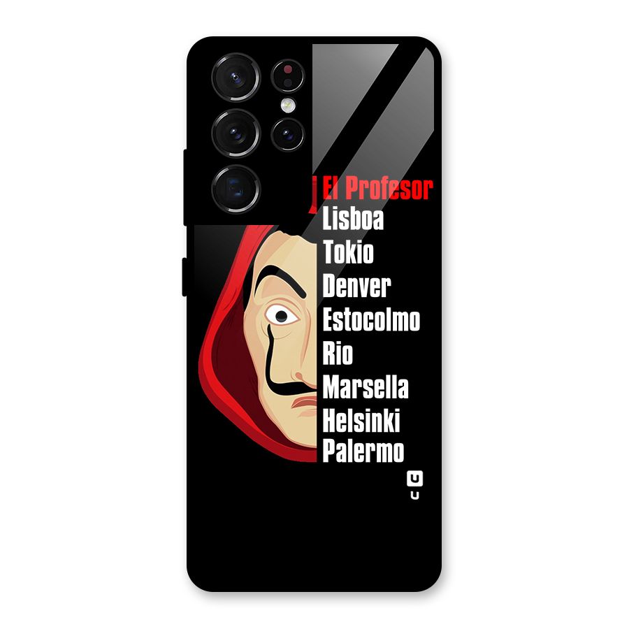All Members Money Heist Glass Back Case for Galaxy S21 Ultra 5G