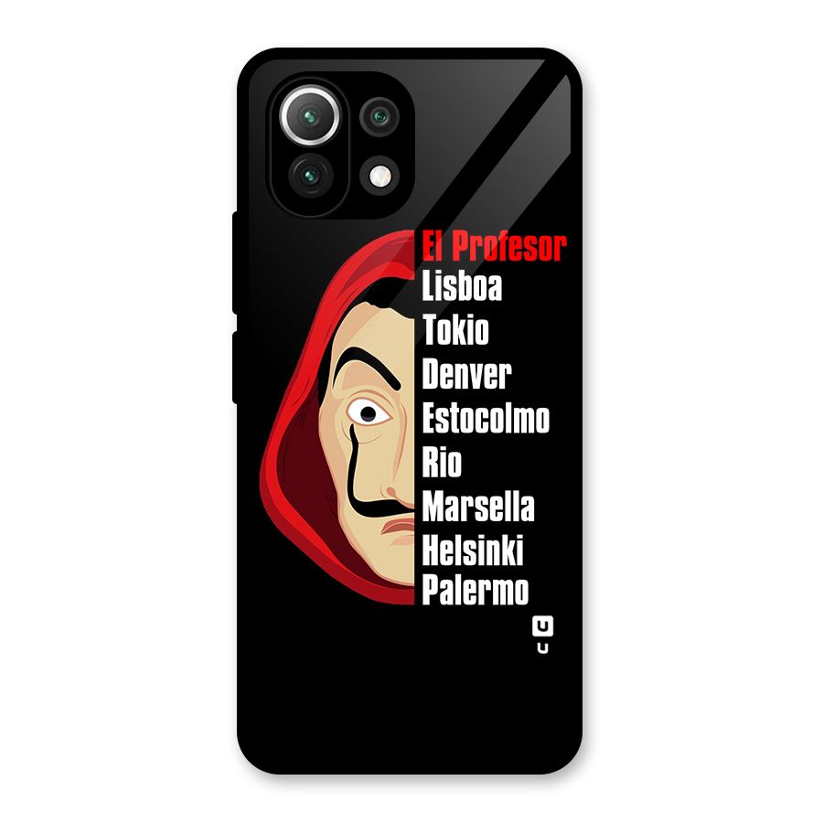 All Members Money Heist Glass Back Case for Mi 11 Lite